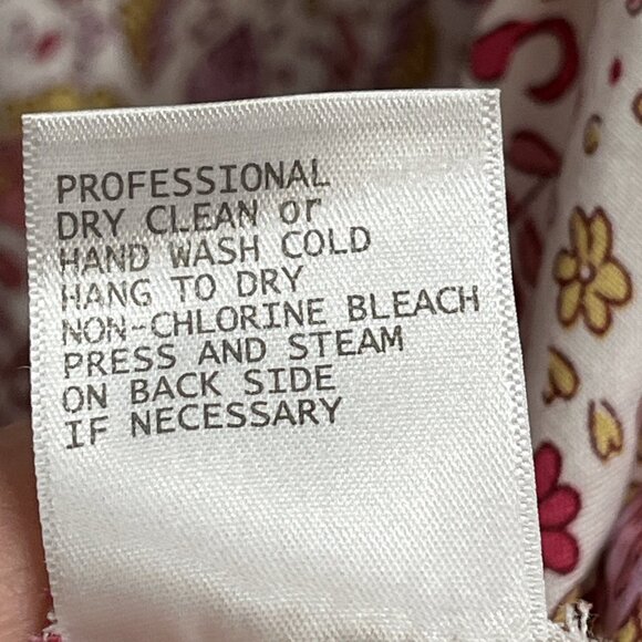 Cynthia Rowley Top Womens 1X Pink Floral Tie V Neck Tunic Boho Hippie Peasant - Picture 5 of 9